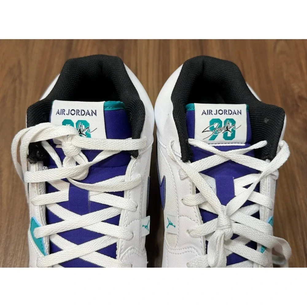 Nike Air Jordan Stadium 90 Baseball Cleats Mens White Grape (HF5711-100) Sz 10.5